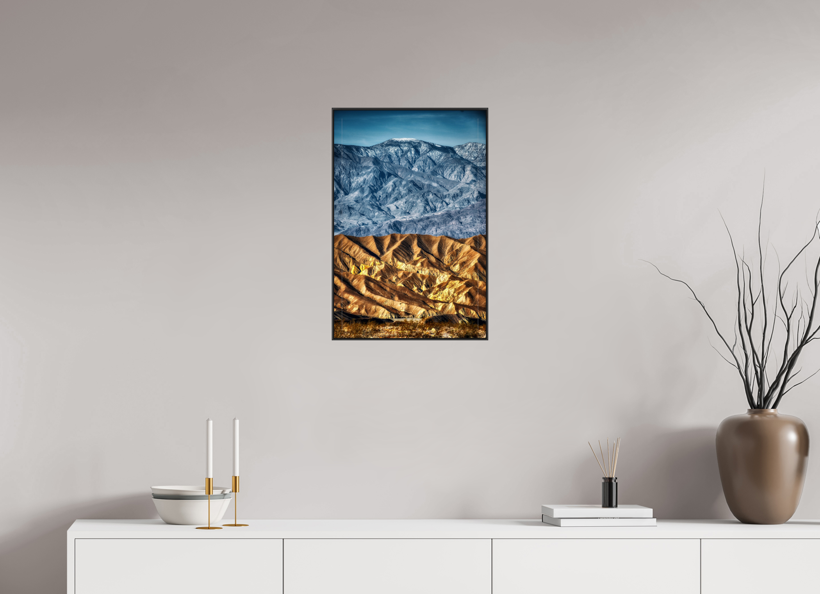 16 x 24″, Famed Aluminum (Black) Death Valley Mountains