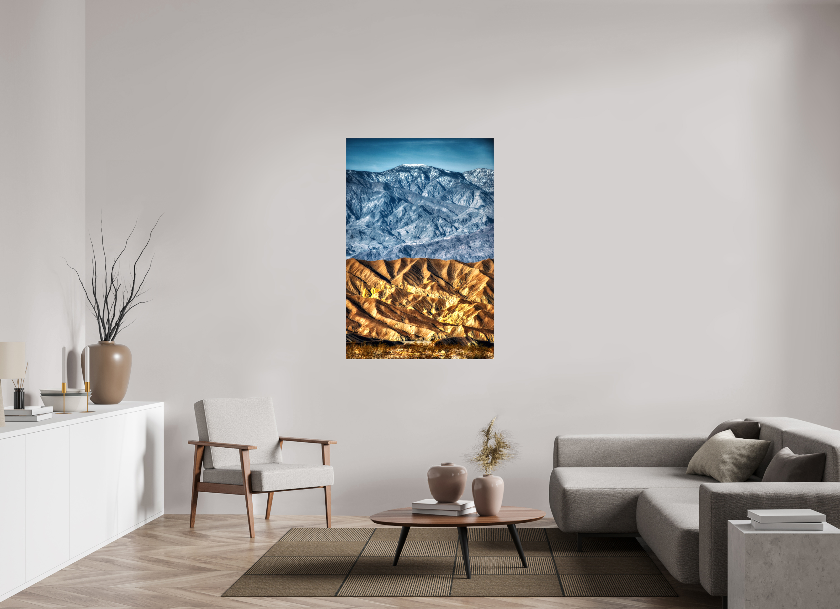 36 x 54″, Glossy Canvas Death Valley Mountains