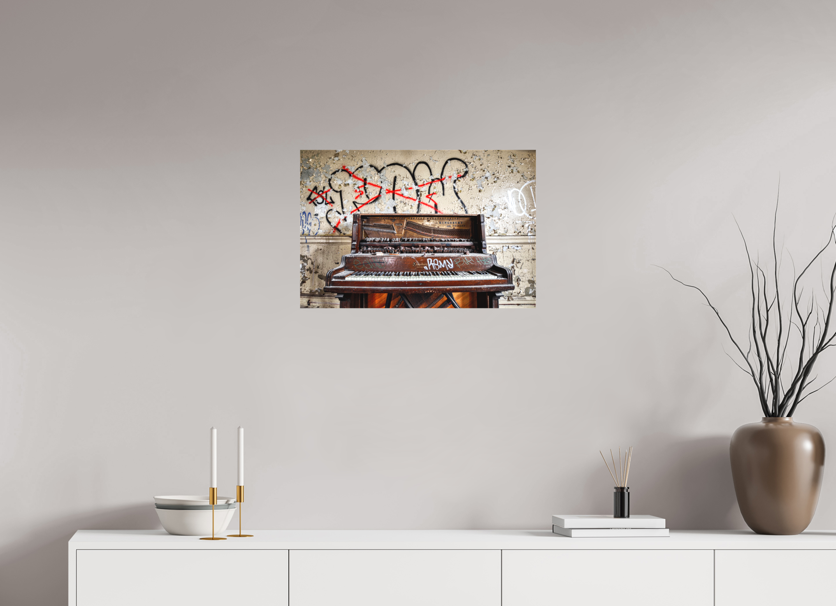24 x 16″, Matte Canvas Abandoned Piano