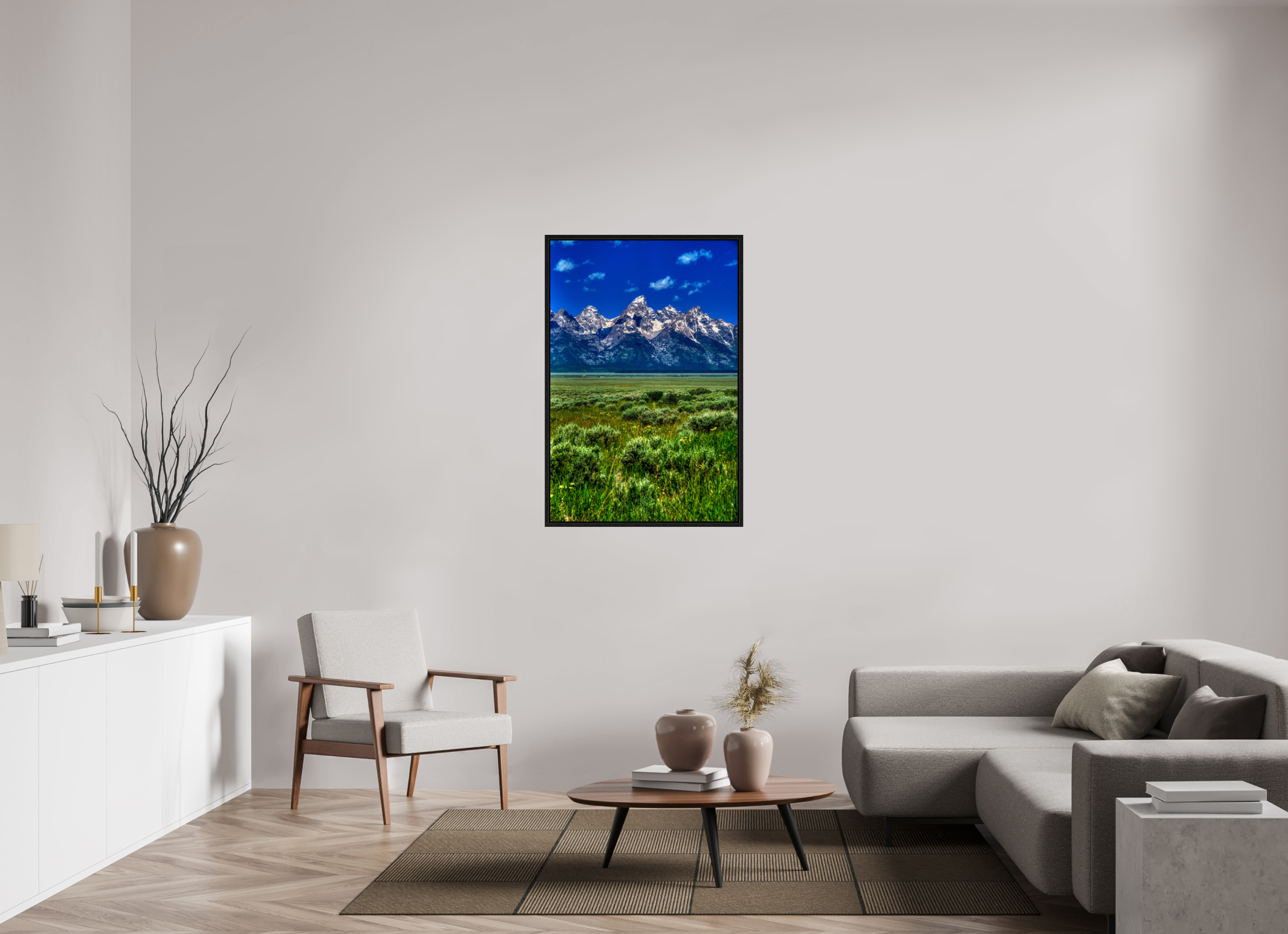 30 x 45″, Floater Frame The Grand Tetons