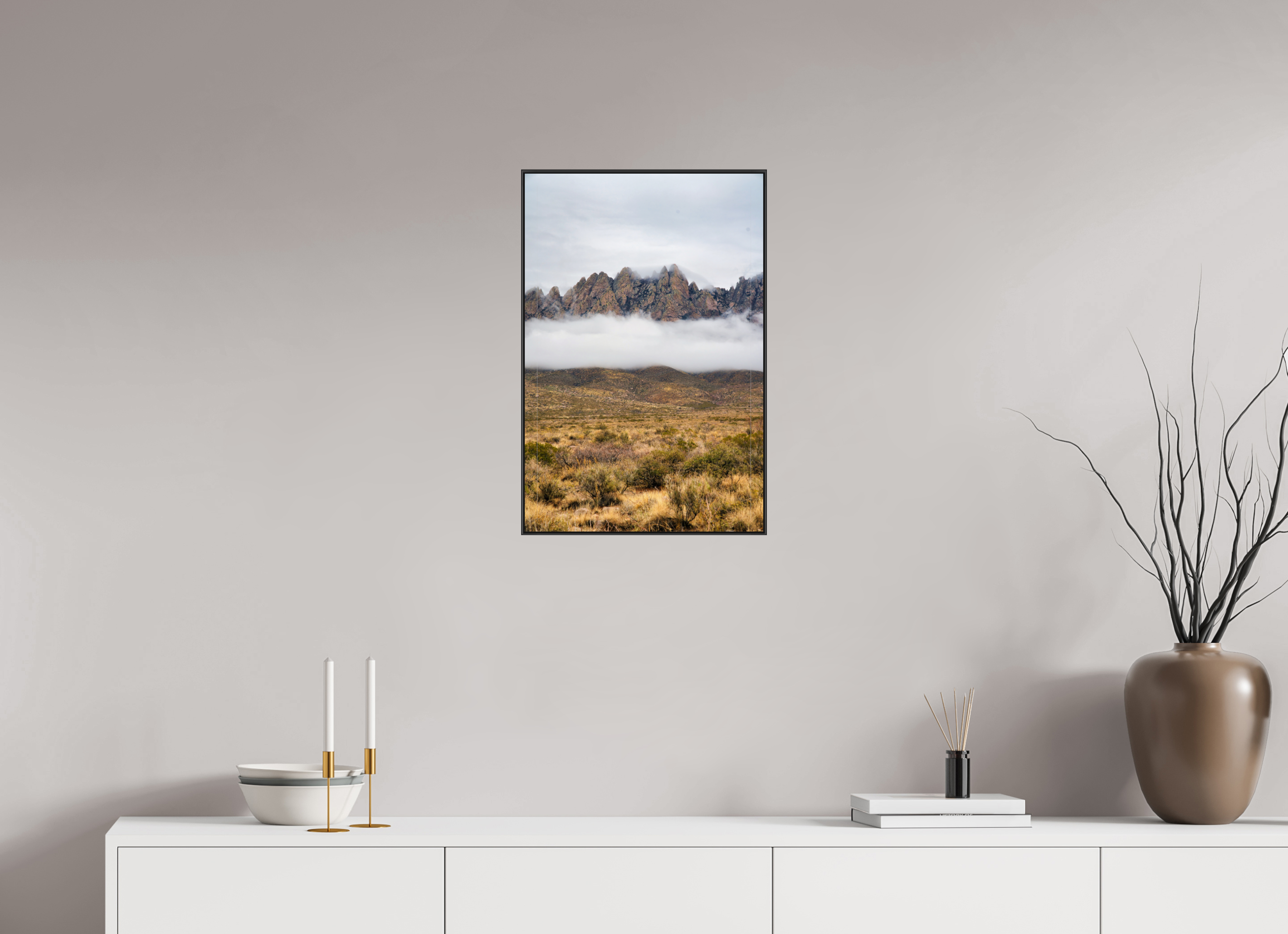 16 x 24″, Famed Aluminum (Black) Organ Mountains