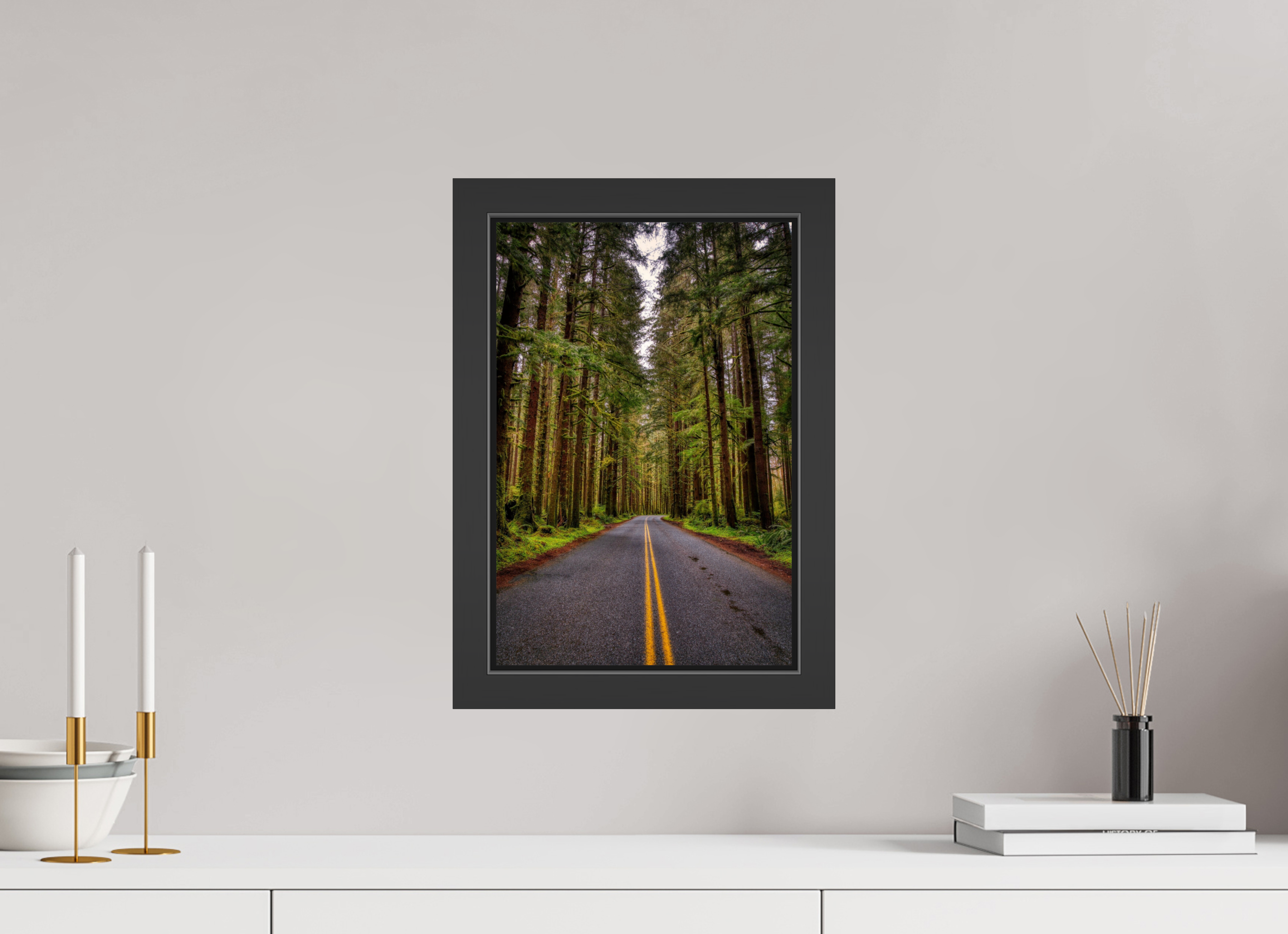 10 x 15″, Framed (Black) A Drive Through Olympic National Park