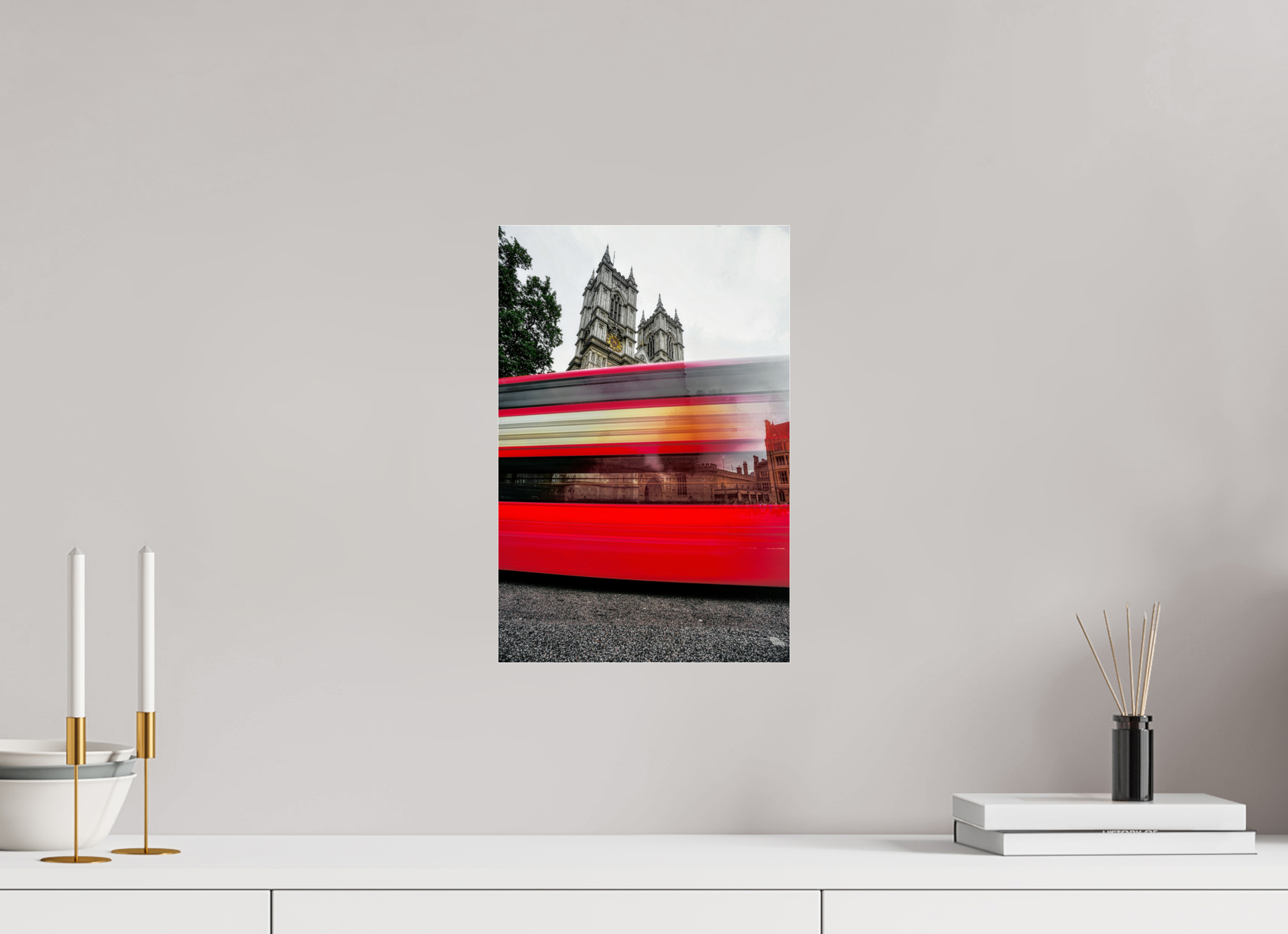10 x 15″, Glass The Red Bus
