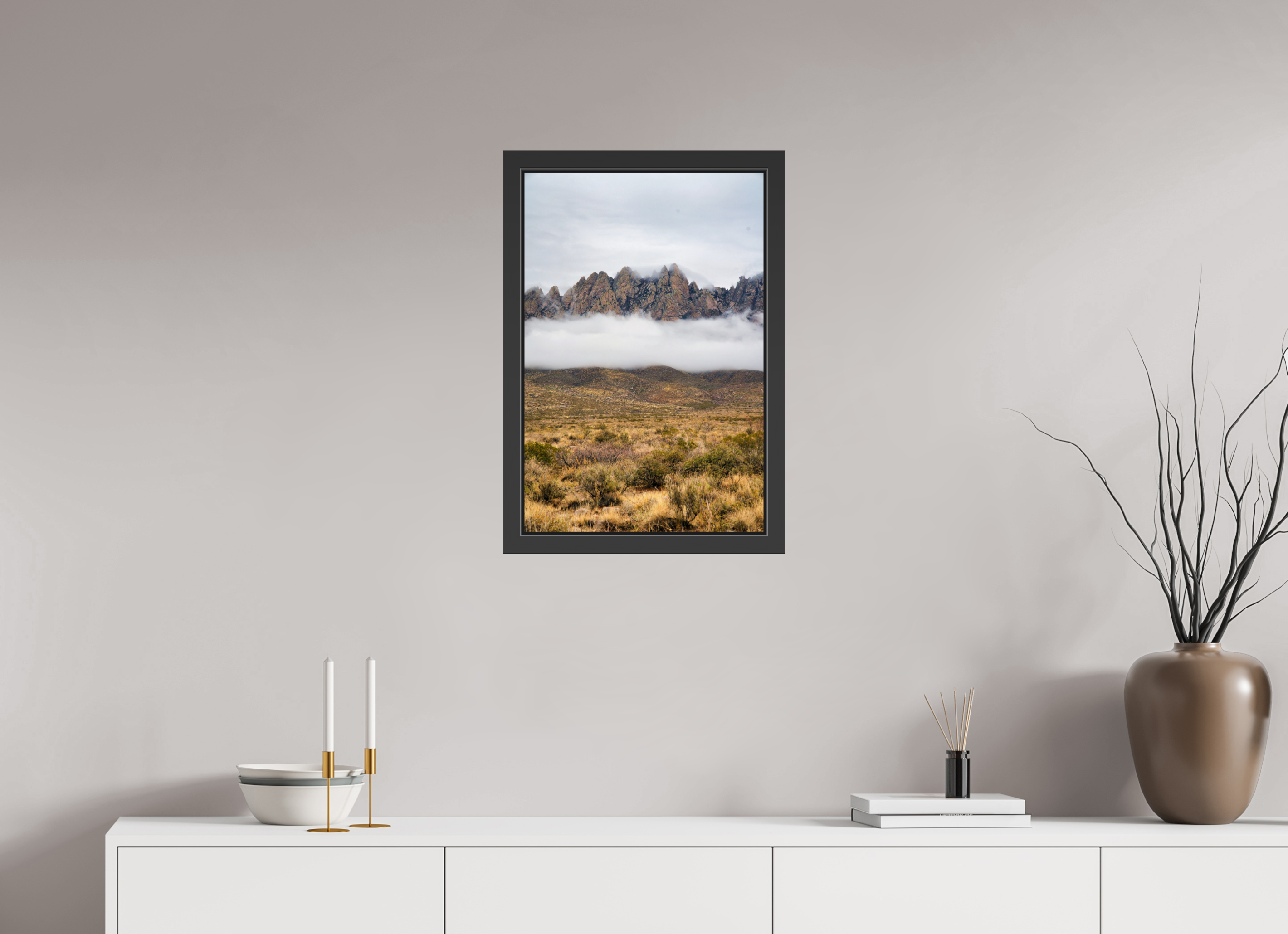 16 x 24″, Framed (Black) Organ Mountains