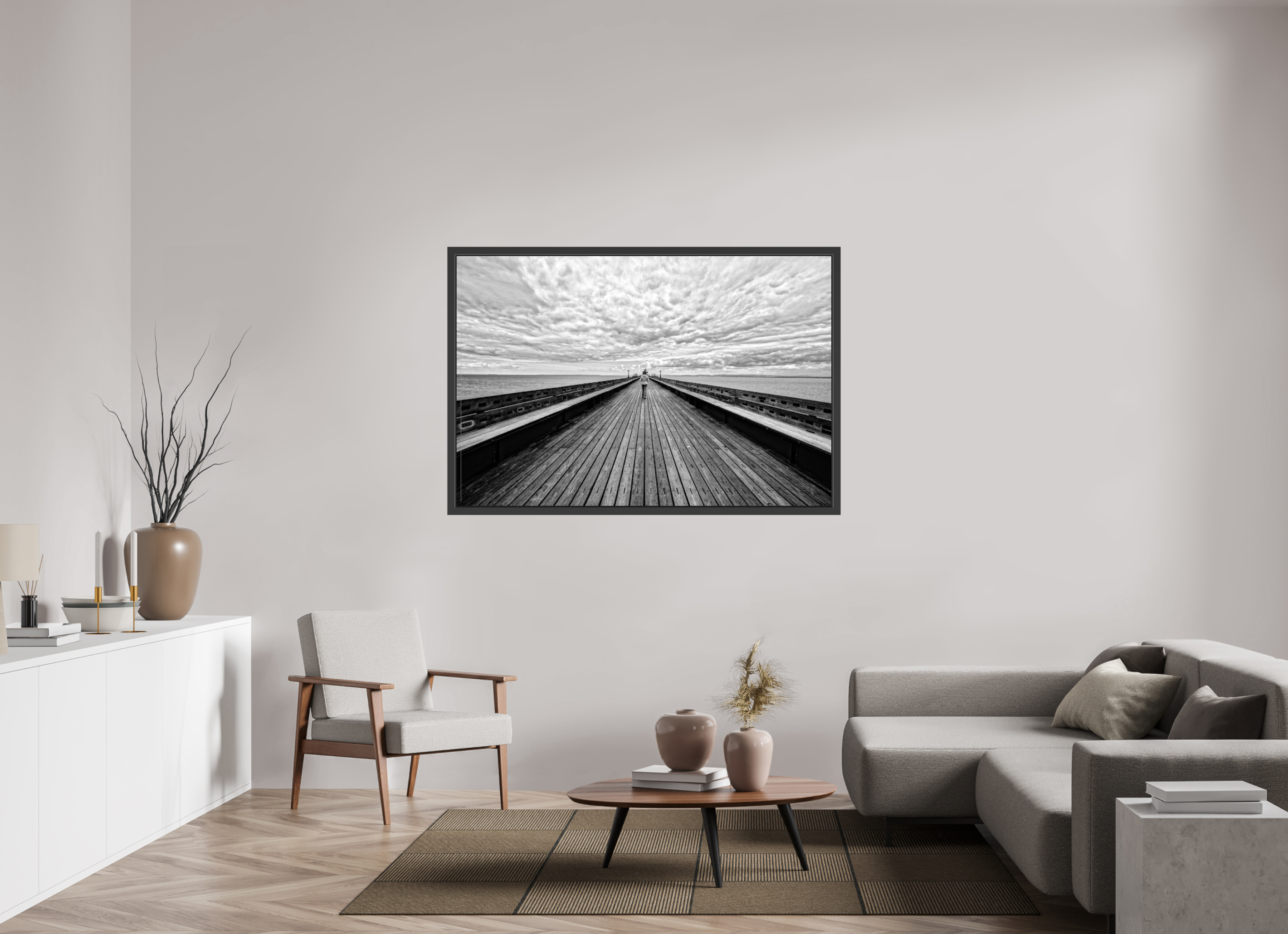 60 x 40″, Framed (Black) UK Pier