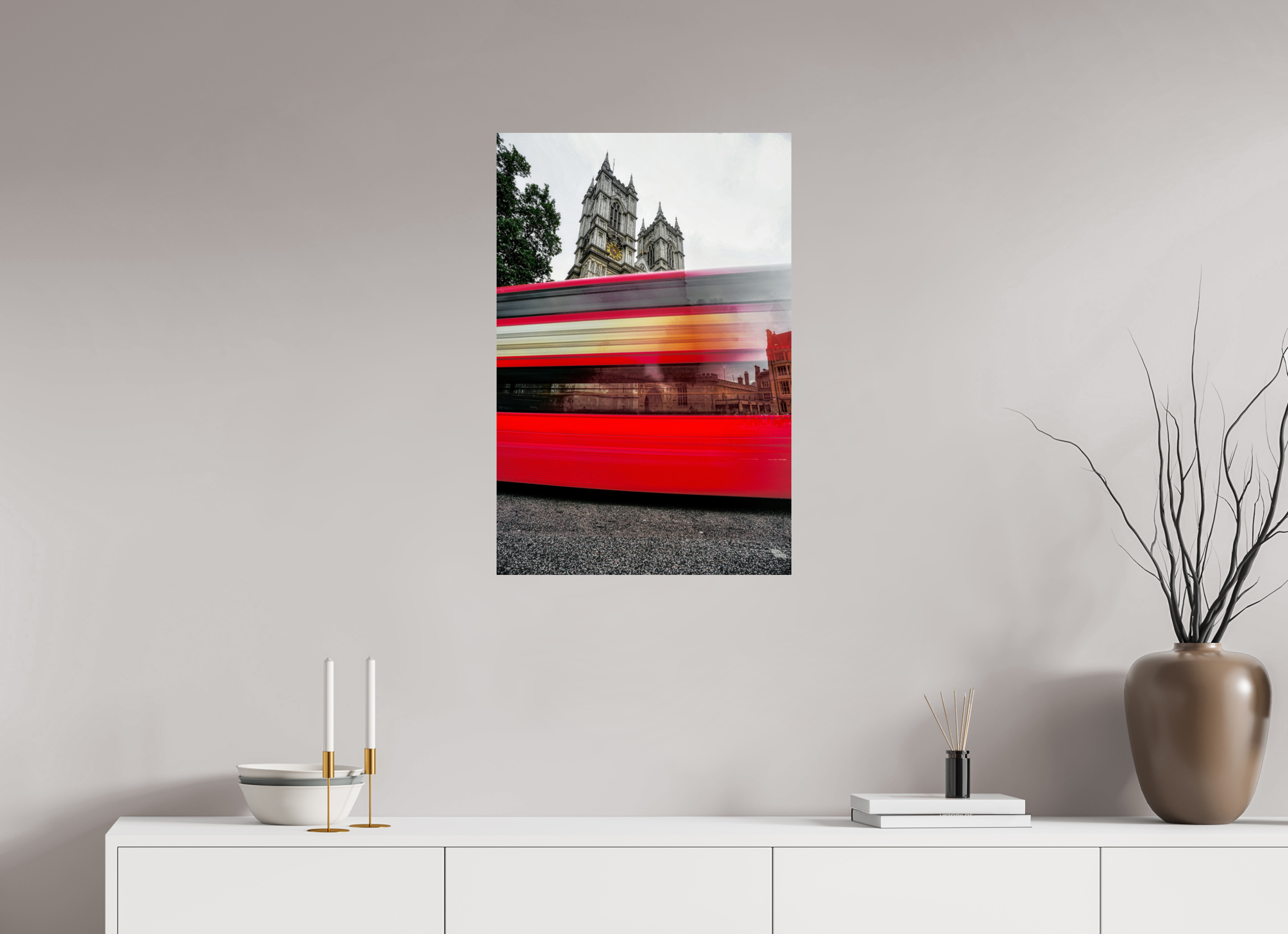 20 x 30″, Paper Only The Red Bus