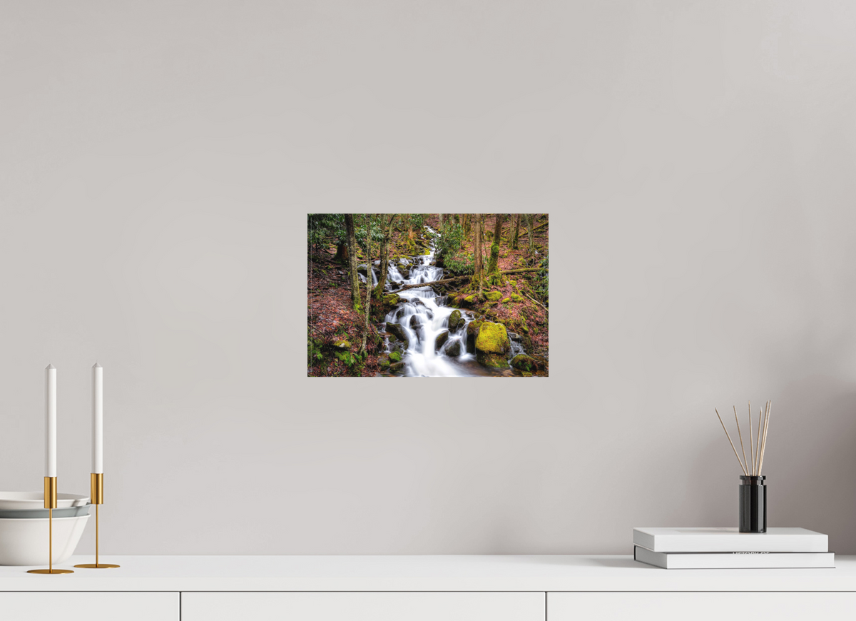 12 x 8″, Matte Canvas Waterfall in Smokey Mountain National Park