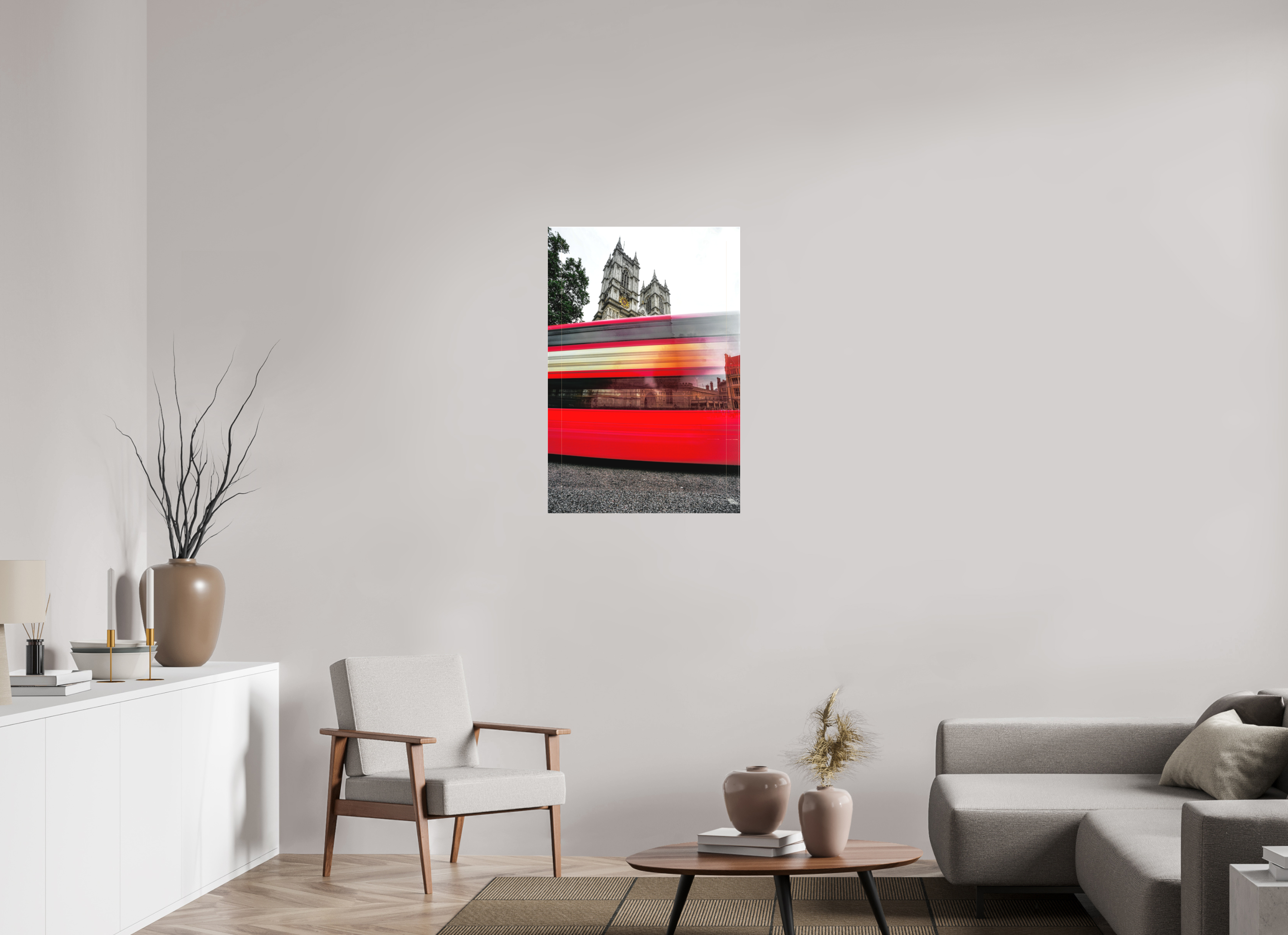 24 x 36″, Matte Canvas The Red Bus