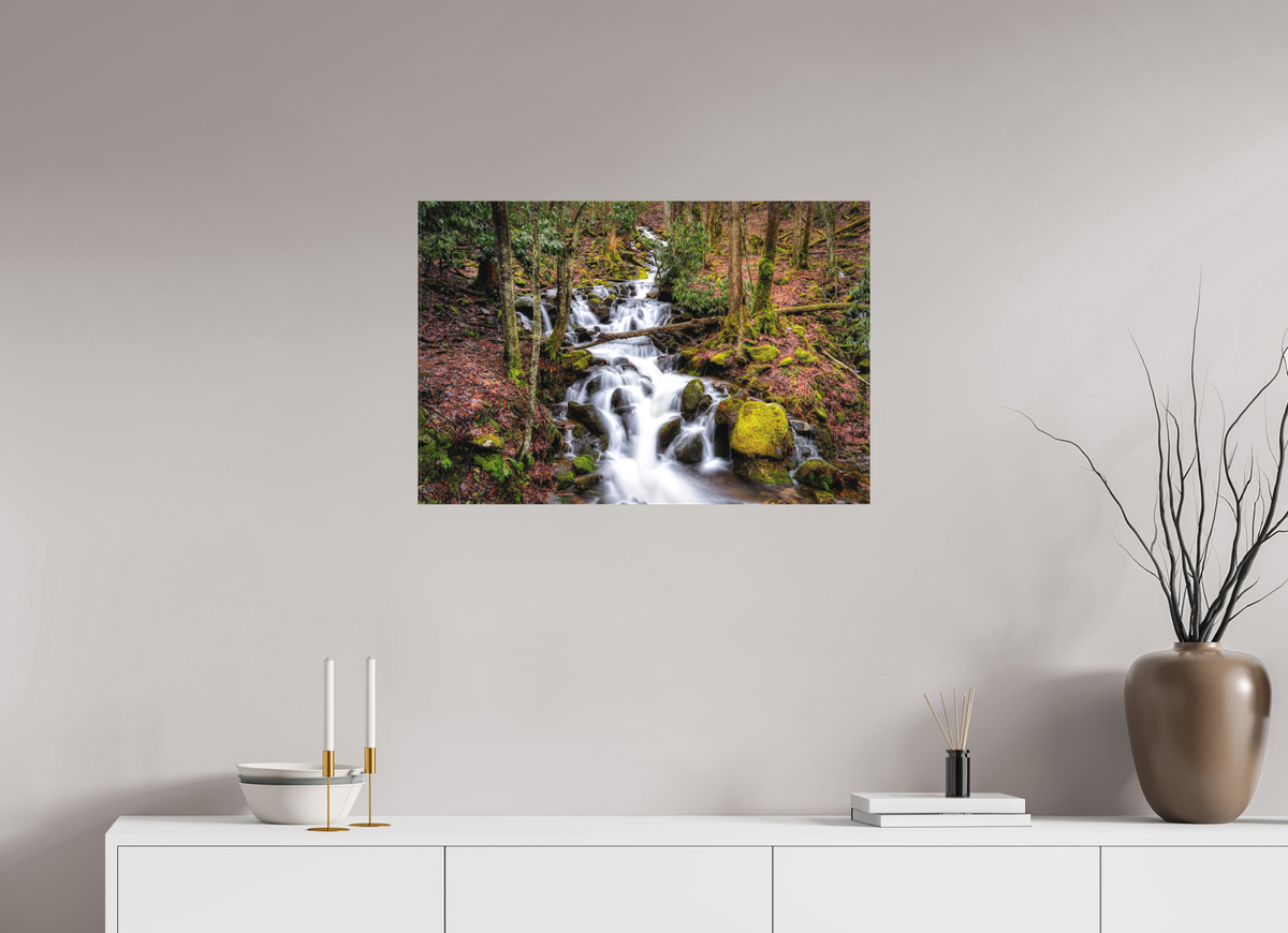 30 x 20″, Matte Canvas Waterfall in Smokey Mountain National Park