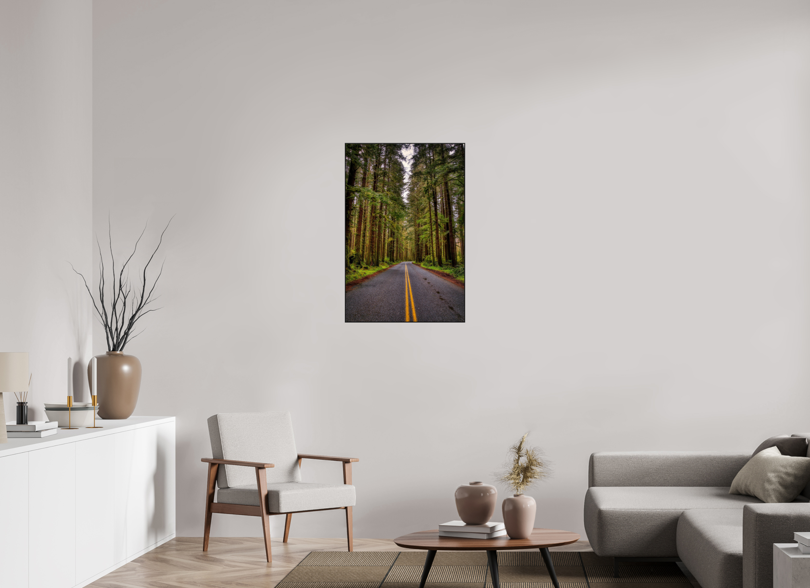 24 x 36″, Photo Print Aluminum (Black) A Drive Through Olympic National Park
